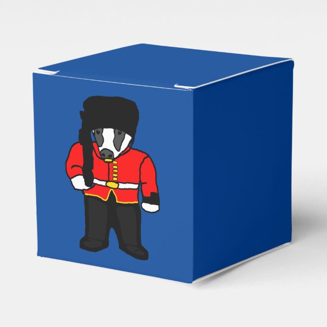 British Royal Guard UK Badger Beefeater Cartoon Favor Box (Front Side)