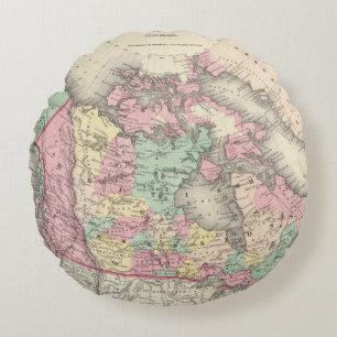 British, Russian & Danish Possessions Round Pillow