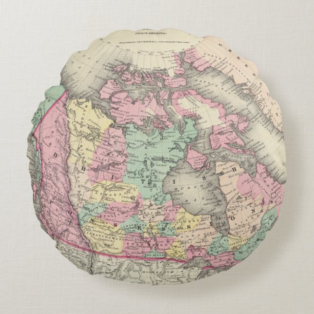 British, Russian & Danish Possessions Round Pillow (Front)