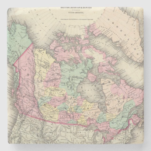 British, Russian & Danish Possessions Stone Coaster (Front)