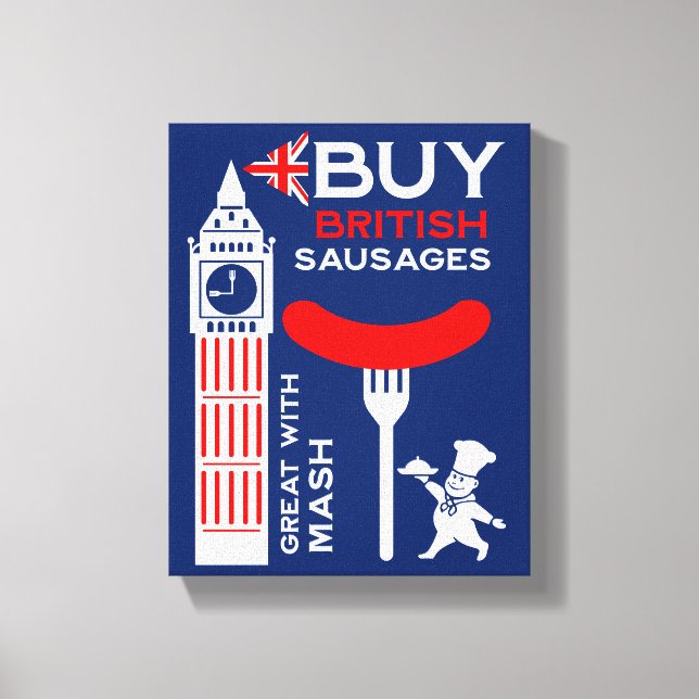 British Sausage And Mash Kitchen Canvas Print (Front)