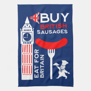 British Sausage And Mash Kitchen Towel