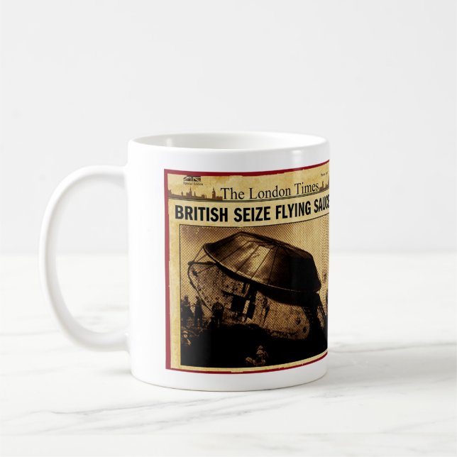 British Seize Flying Saucer Coffee Mug (Left)