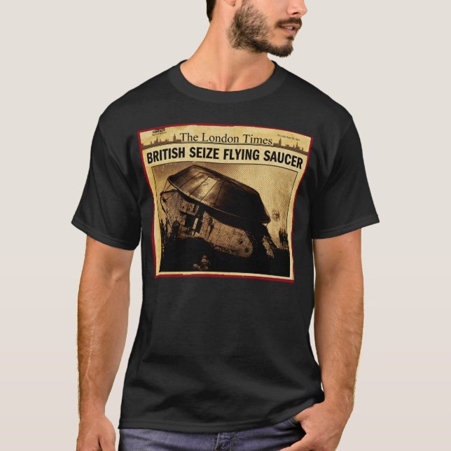 British Seize Flying Saucer T-Shirt (Front)