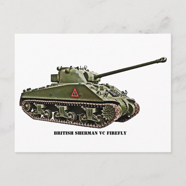 British Sherman VC Firefly Tank Postcard (Front)