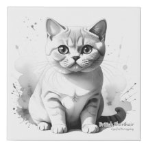 British Shorthair Beauty - Cat Watercolour Art