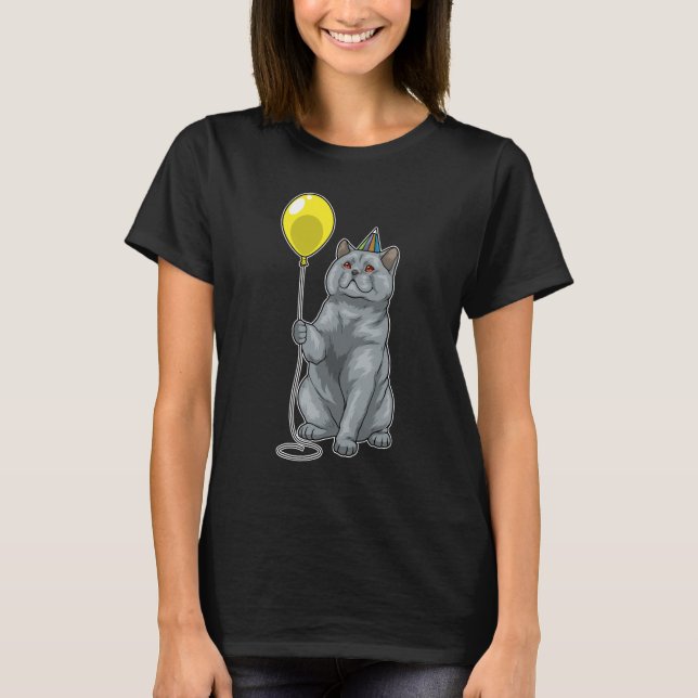 British Shorthair Birthday Balloon T-Shirt (Front)