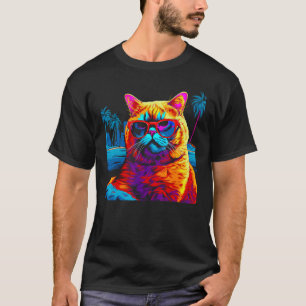 British Shorthair Cat Beach Fashion T-Shirt