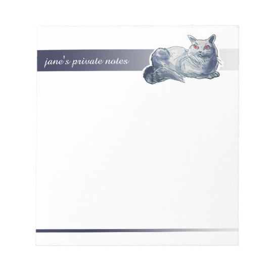 british shorthair cat cartoon style illustration notepad
