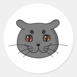 British Shorthair Cat Classic Round Sticker