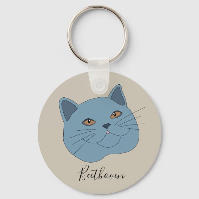 British Shorthair Cat Keychain (Front)