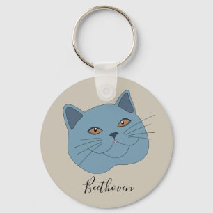British Shorthair Cat Personalized Keychain