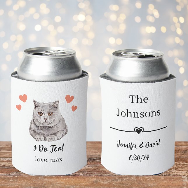 British Shorthair Cat Pet Wedding Can Cooler Favou (Creator Uploaded)