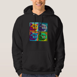 British Shorthair Cat Pop Illustration Colorful Hoodie