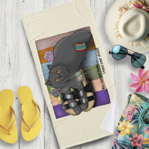 British Shorthair Cat Sandals Beach Ready Funny Bath Towel