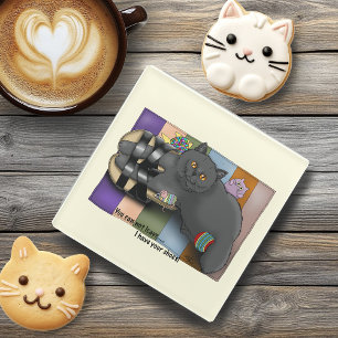 British Shorthair Cat Sandals Beach Ready Funny Glass Coaster