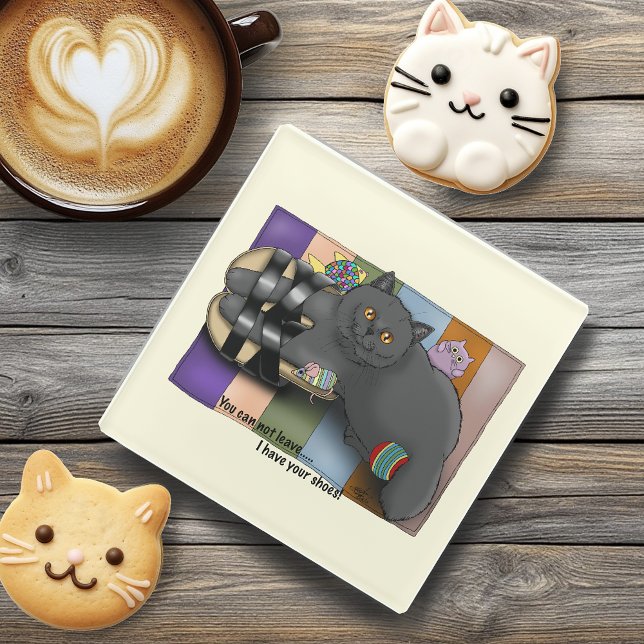 British Shorthair Cat Sandals Beach Ready Funny  Glass Coaster (Creator Uploaded)