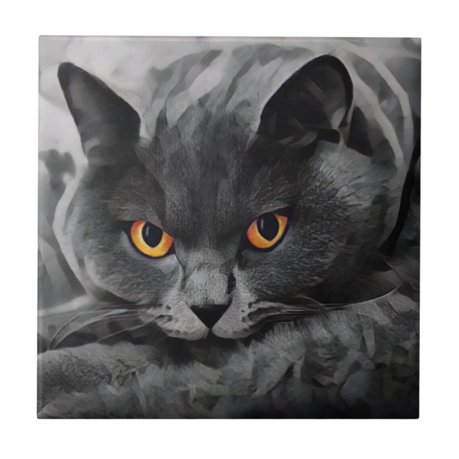 British Shorthair Cat Tile (Front)