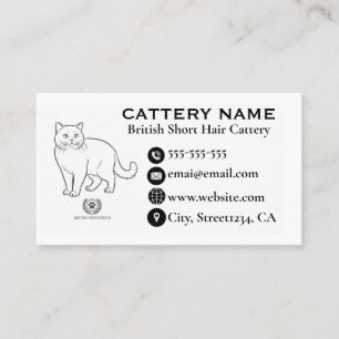 British Shorthair Cattery Customizable Breeder Business Card