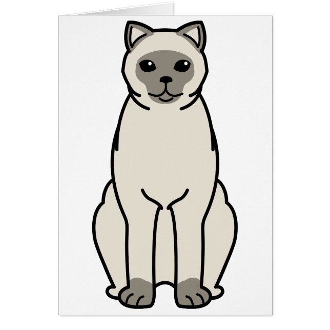 British Shorthair Colourpointed Cat Cartoon (Front)