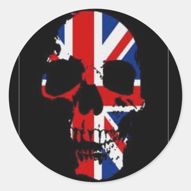 British Skull Classic Round Sticker (Front)