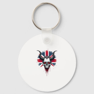 British Skull England UK Flag Premium T-Shirt (1) Keychain