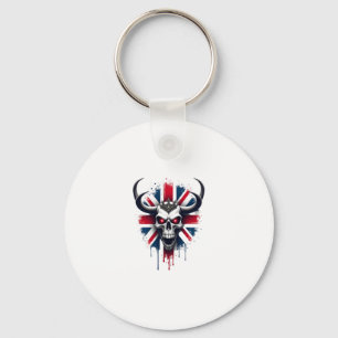 British Skull England UK Flag Premium T-Shirt (2) Keychain