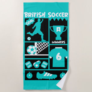British Soccer  Beach Towel