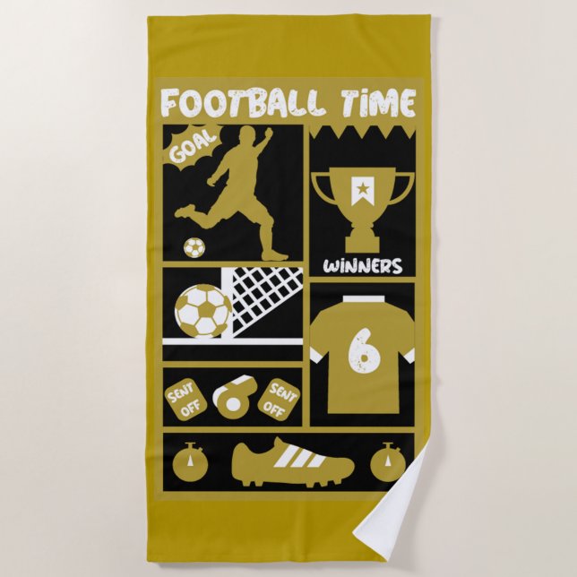 British Soccer Football    Beach Towel (Front)