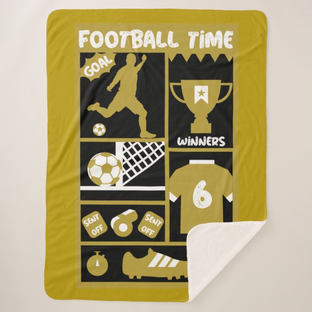 British Soccer Football       Sherpa Blanket (Front)