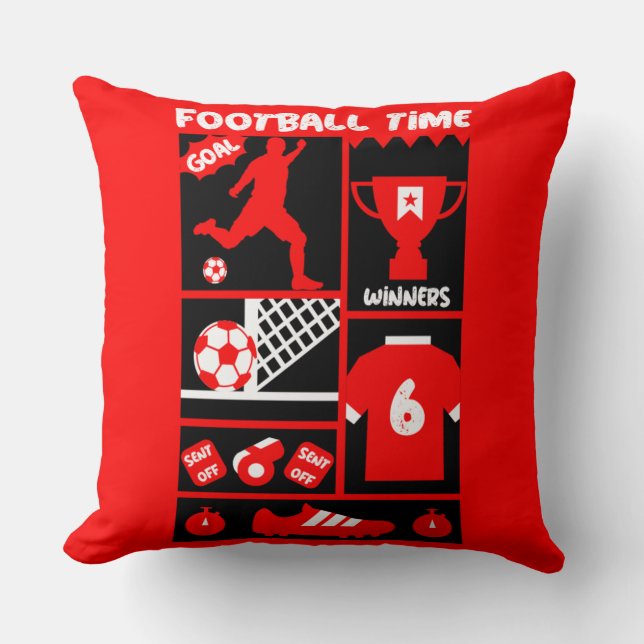 British Soccer Football   Throw Pillow (Front)