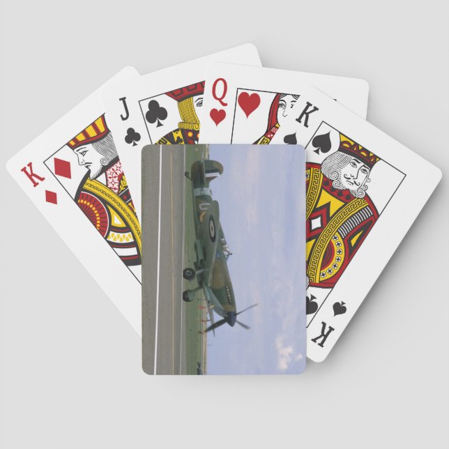 British Spitfire On Airfield_WWII Planes Playing Cards (Back)