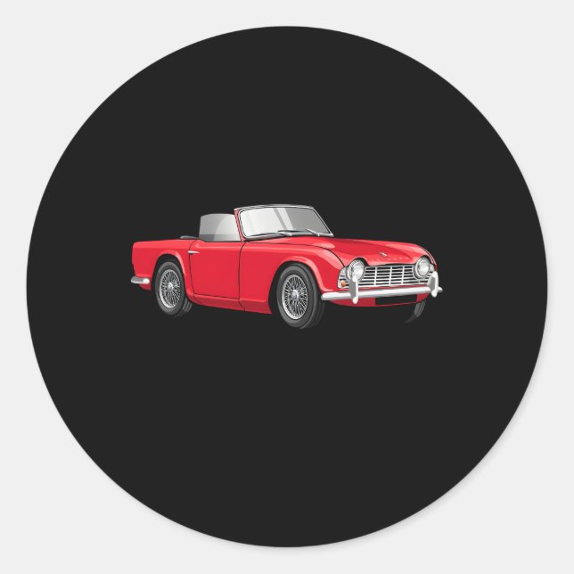 British Sports Car Triumph Tr4 Classic Round Sticker (Front)