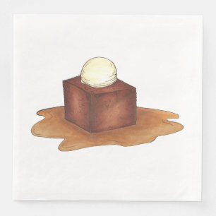 British Sticky Toffee Pudding Dessert Food Napkins