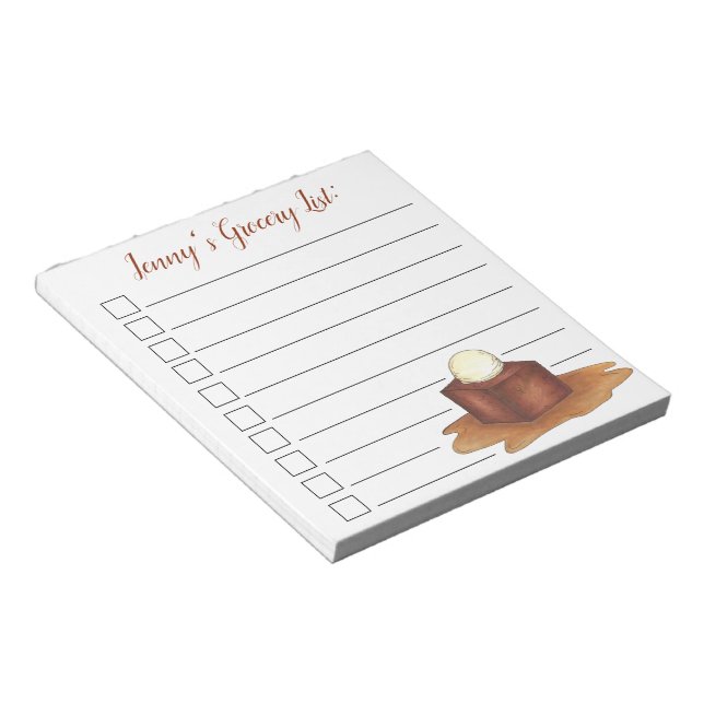 British Sticky Toffee Pudding Dessert Grocery List Notepad (Angled)