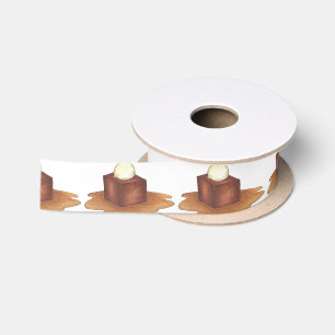 British Sticky Toffee Pudding Food Dessert Foodie Satin Ribbon