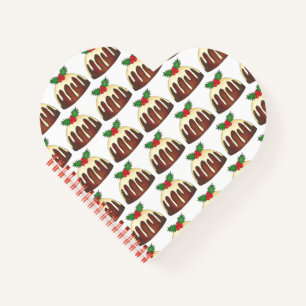 British Sugar Plum Pudding Christmas Holiday Holly Notebook