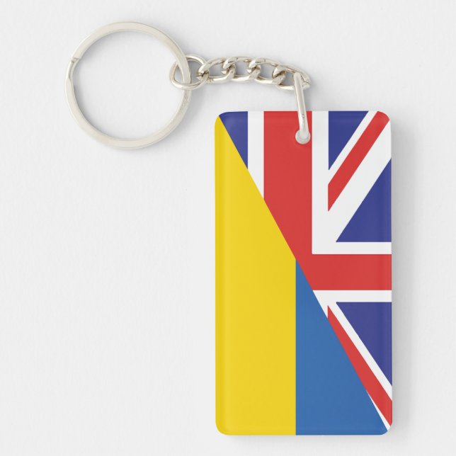 British support toward Ukraine Sherpa Blanket Keychain (Front)