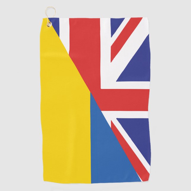British support towards Ukraine Sherpa Blanket Golf Towel (Front)