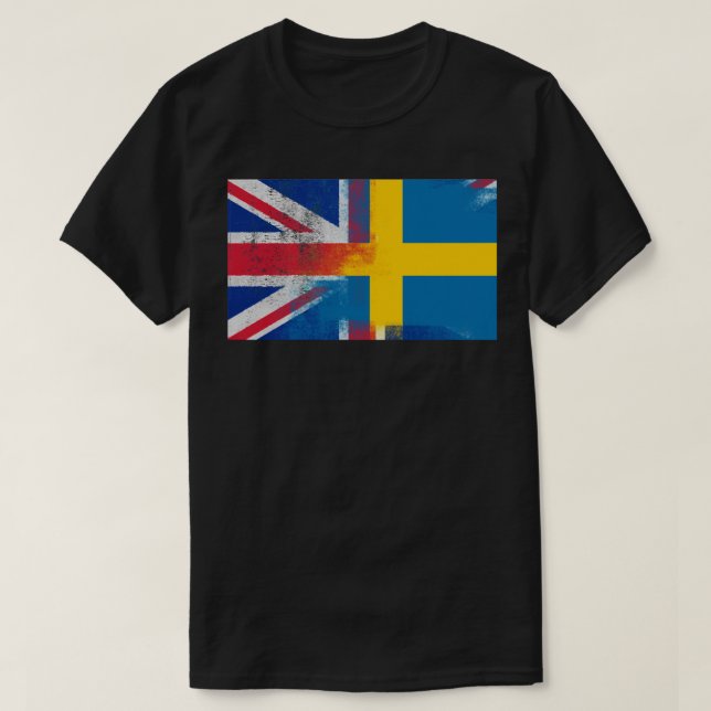 British Swedish Half Sweden Half UK Flag Essential T-Shirt (Design Front)