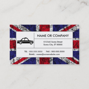 british taxi cab business card