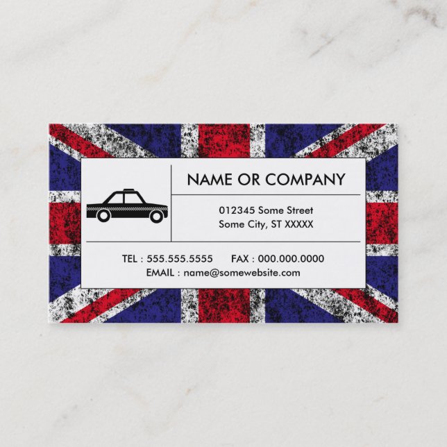 british taxi cab business card (Front)