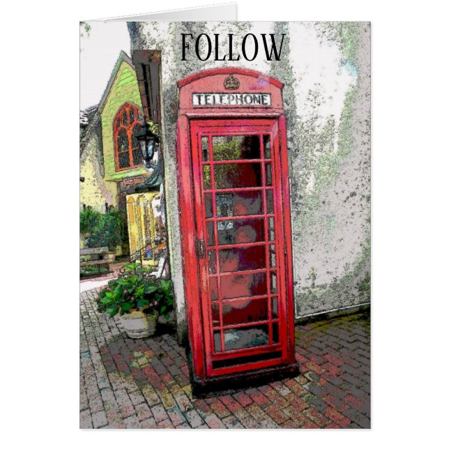 British Telephone Booth, add text (Front)