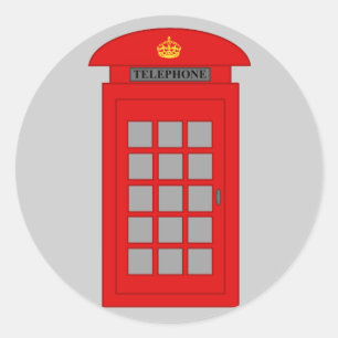 British Telephone Box Classic Round Sticker