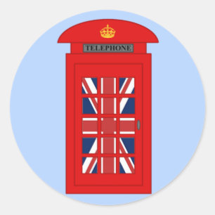 British Telephone Box Classic Round Sticker