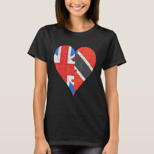 British Trinidadian And Tobagoan Flag Heart T-Shirt