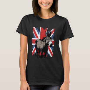 British UK Donkey on Great Britain Donkey Long Sle T-Shirt