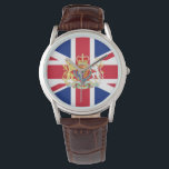British Union Flag and Royal Crest Watch<br><div class="desc">Royal Crest and Union Flag of The United Kingdom of Great Britain and Northern Ireland.</div>