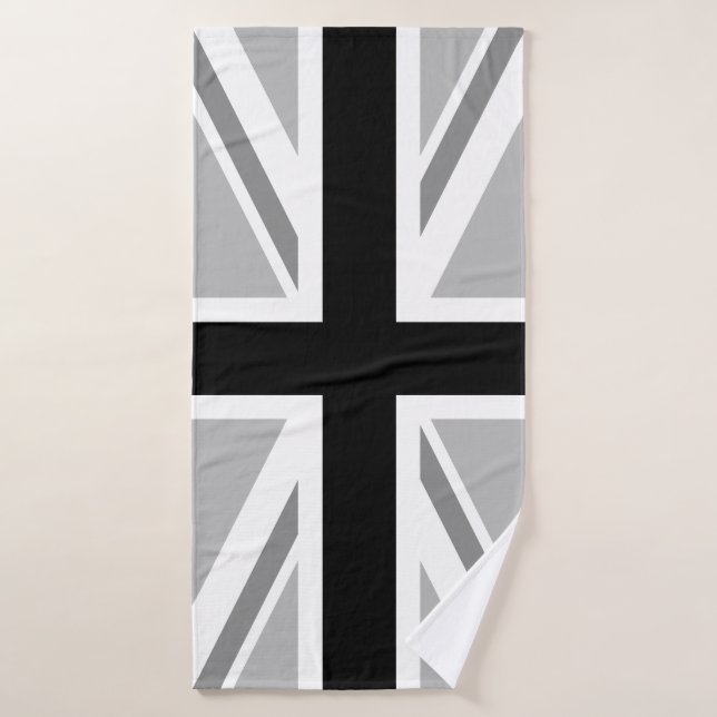 British Union Flag (Union Jack) Monochrome Bath Towel (Bath Towel)