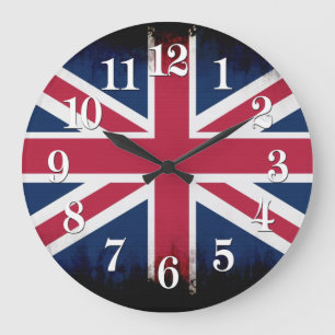 British Union Flag Union Jack Patriotic Design Large Clock